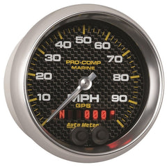 AutoMeter - Autometer Marine Carbon Fiber 3-3/8in 100MPH GPS Speedometer Gauge - Demon Performance