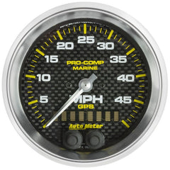 AutoMeter - Autometer Marine Carbon Fiber 3-3/8in 50MPH GPS Speedometer Gauge - Demon Performance