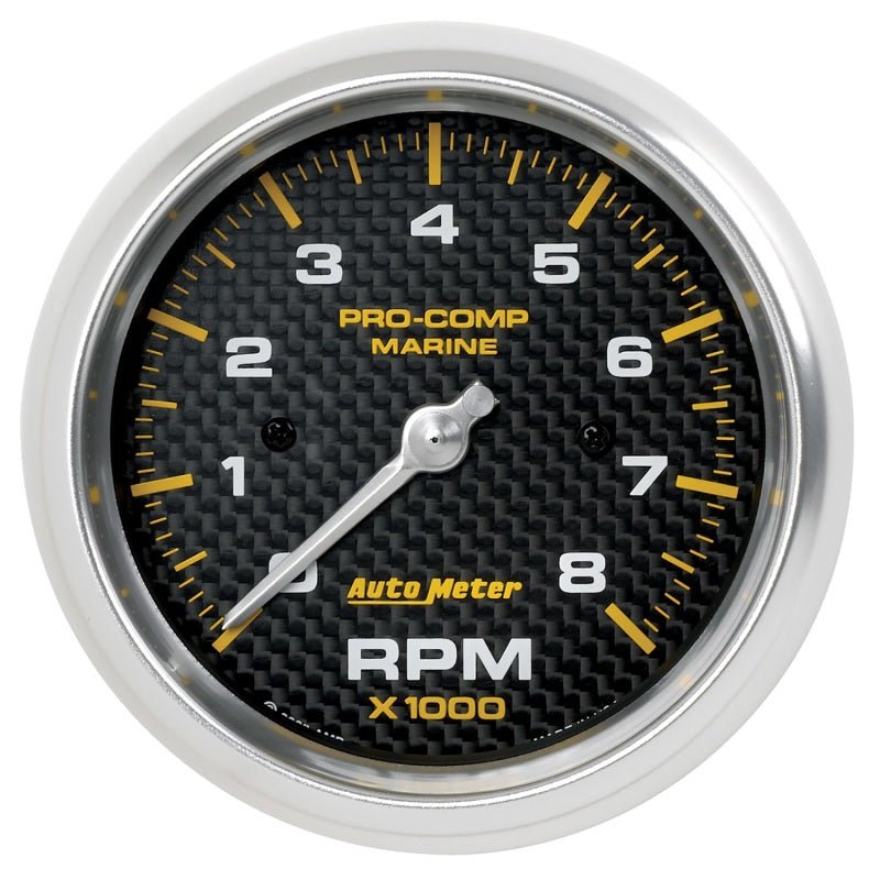 AutoMeter - Autometer Marine Carbon Fiber 3-3/8in 8k RPM Tachometer - Demon Performance