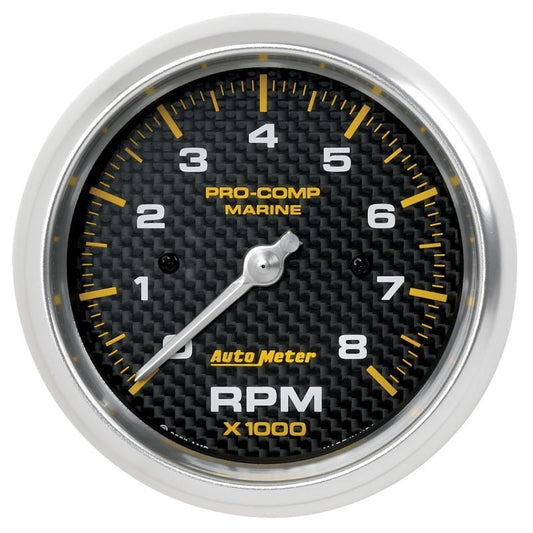 AutoMeter - Autometer Marine Carbon Fiber 3-3/8in 8k RPM Tachometer - Demon Performance