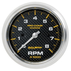 AutoMeter - Autometer Marine Carbon Fiber 3-3/8in 8k RPM Tachometer - Demon Performance