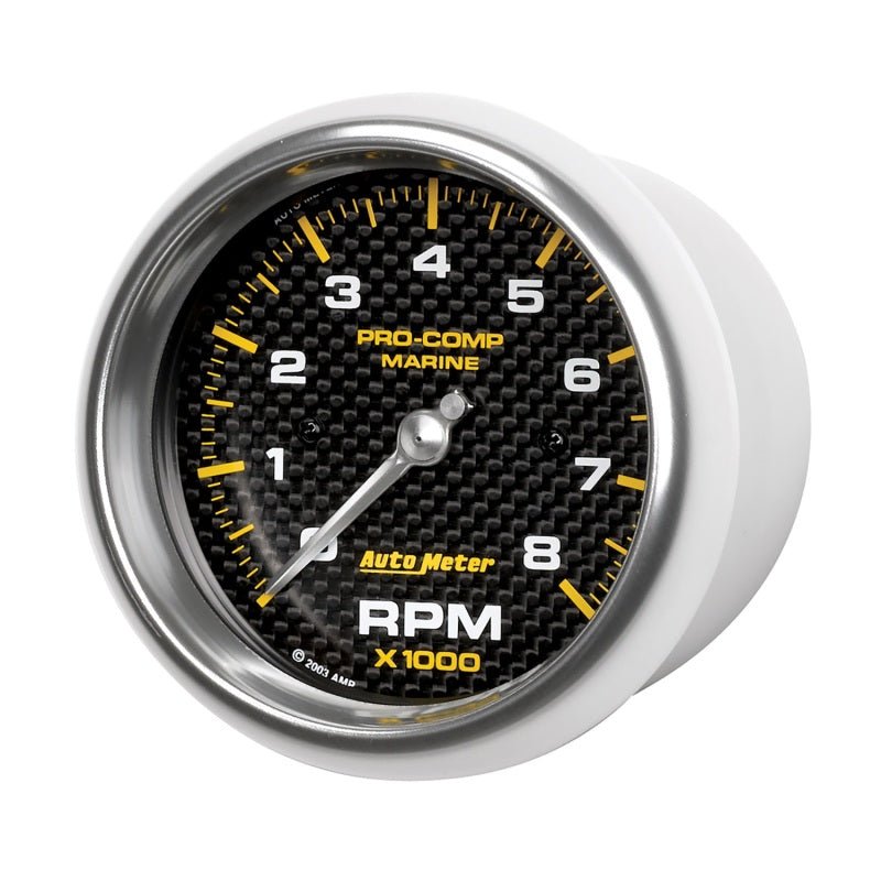 AutoMeter - Autometer Marine Carbon Fiber 3-3/8in 8k RPM Tachometer - Demon Performance