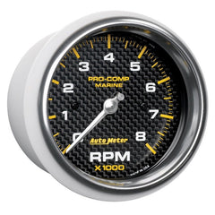 AutoMeter - Autometer Marine Carbon Fiber 3-3/8in 8k RPM Tachometer - Demon Performance
