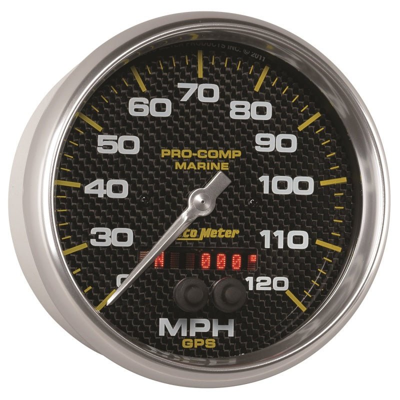 AutoMeter - Autometer Marine Carbon Fiber 5in 120mph GPS Speedometer - Demon Performance
