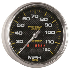 AutoMeter - Autometer Marine Carbon Fiber 5in 120mph GPS Speedometer - Demon Performance