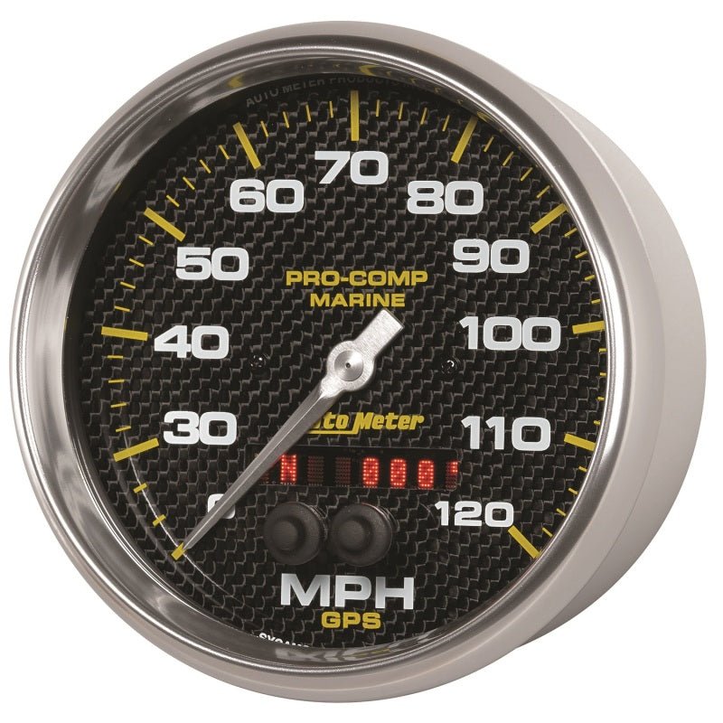 AutoMeter - Autometer Marine Carbon Fiber 5in 120mph GPS Speedometer - Demon Performance