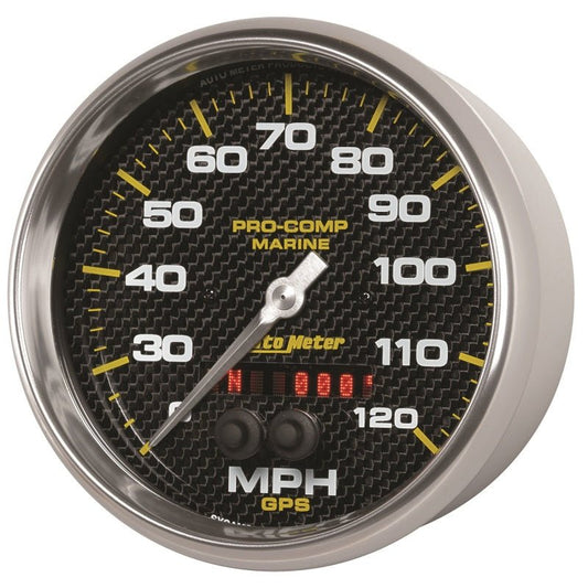 AutoMeter - Autometer Marine Carbon Fiber 5in 120mph GPS Speedometer - Demon Performance