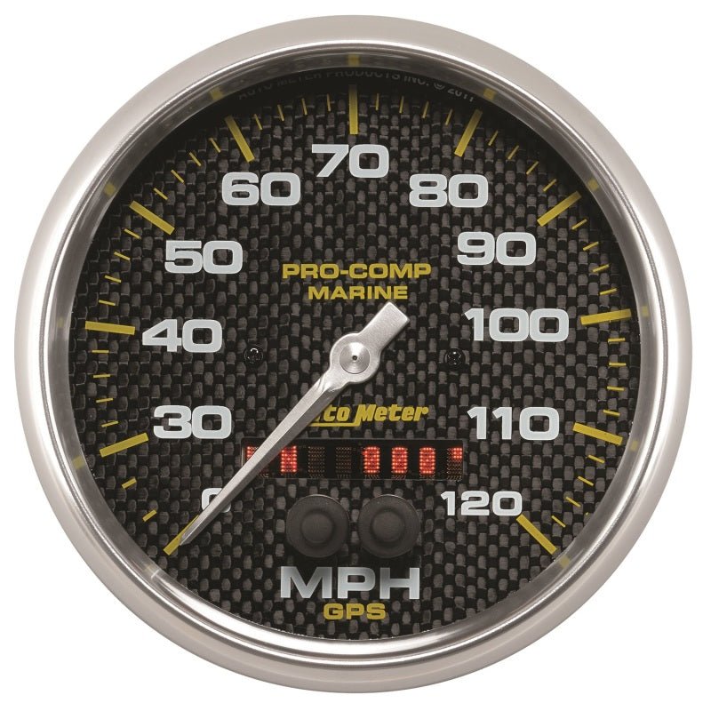 AutoMeter - Autometer Marine Carbon Fiber 5in 120mph GPS Speedometer - Demon Performance