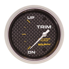 AutoMeter - Autometer Marine Carbon Fiber Gauge 2-5/8in Electric Trim Level Gauge 0OHM Down - 90OHM Up - Demon Performance