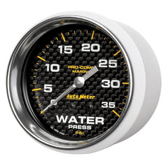 AutoMeter - Autometer Marine Carbon Fiber Mechanical 2-5/8in 0-35PSI Water Pressure Gage - Demon Performance
