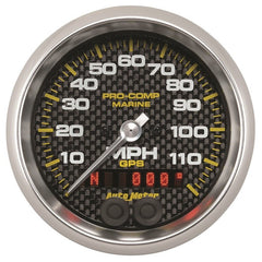 AutoMeter - Autometer Marine Carbon Fiber Ultra-Lite 3-3/8in 120MPH GPS Speedometer Gauge - Demon Performance
