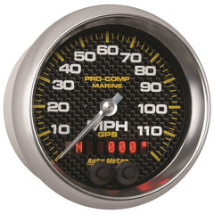 AutoMeter - Autometer Marine Carbon Fiber Ultra-Lite 3-3/8in 120MPH GPS Speedometer Gauge - Demon Performance