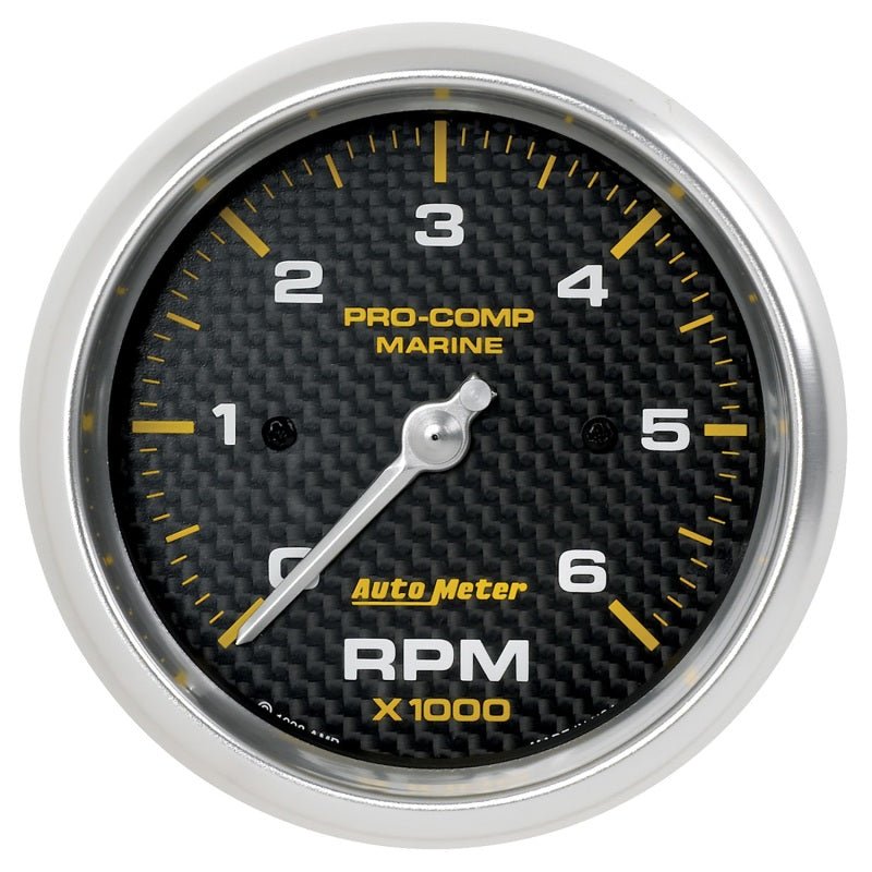 AutoMeter - Autometer Marine Carbon Fiber Ultra-Lite Gauge 3-3/8in Tachometer 6K RPM - Demon Performance