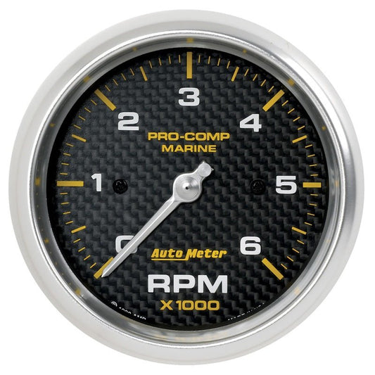 AutoMeter - Autometer Marine Carbon Fiber Ultra-Lite Gauge 3-3/8in Tachometer 6K RPM - Demon Performance