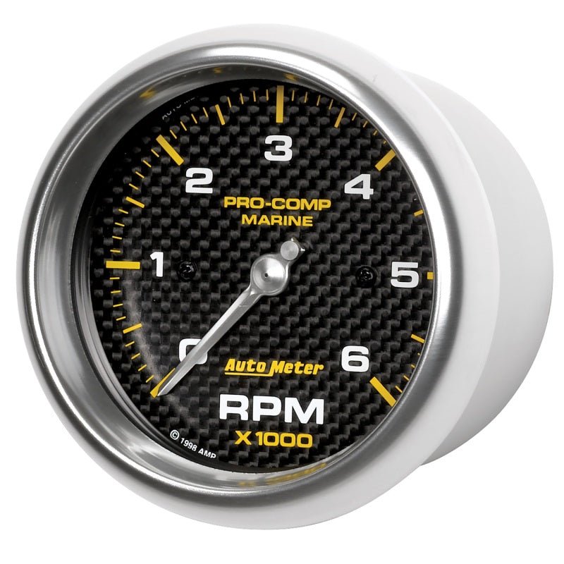 AutoMeter - Autometer Marine Carbon Fiber Ultra-Lite Gauge 3-3/8in Tachometer 6K RPM - Demon Performance
