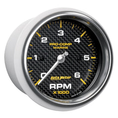 AutoMeter - Autometer Marine Carbon Fiber Ultra-Lite Gauge 3-3/8in Tachometer 6K RPM - Demon Performance
