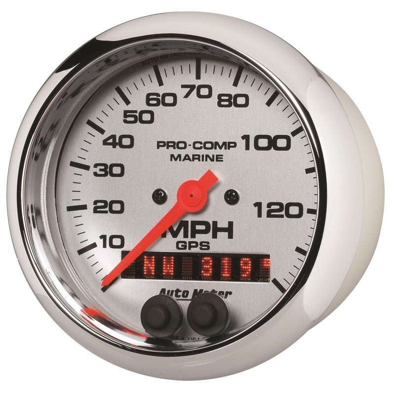 AutoMeter - Autometer Marine Chrome 3-3/8in 140MPH GPS Speedometer Gauge - Demon Performance