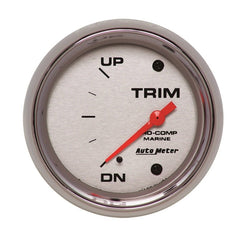 AutoMeter - Autometer Marine Chrome Gauge 2-5/8in Electric Trim Level Gauge 0OHM Down - 90OHM Up - Demon Performance