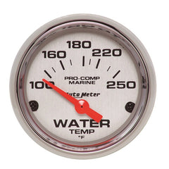 AutoMeter - Autometer Marine Chrome Ultra-Lite 2-1/16in 100-250 Degrees Electric Water Temperature Gauge - Demon Performance