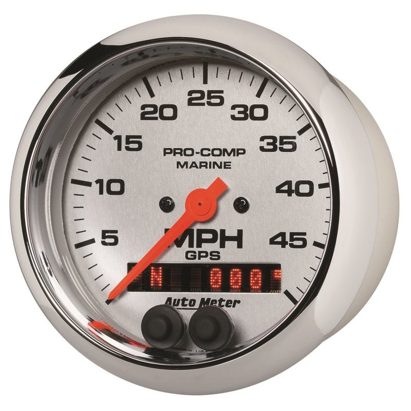 AutoMeter - Autometer Marine Chrome Ultra-Lite 3-3/8in 50MPH GPS Speedometer Gauge - Demon Performance