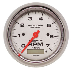 AutoMeter - Autometer Marine Chrome Ultra-Lite 3-3/8in 7K RPM w/Hourmeter Tachometer Gauge - Demon Performance