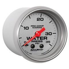 AutoMeter - Autometer Marine Silver 2-1/16in 35 PSI Mechanical Water Pressure Gauge - Demon Performance