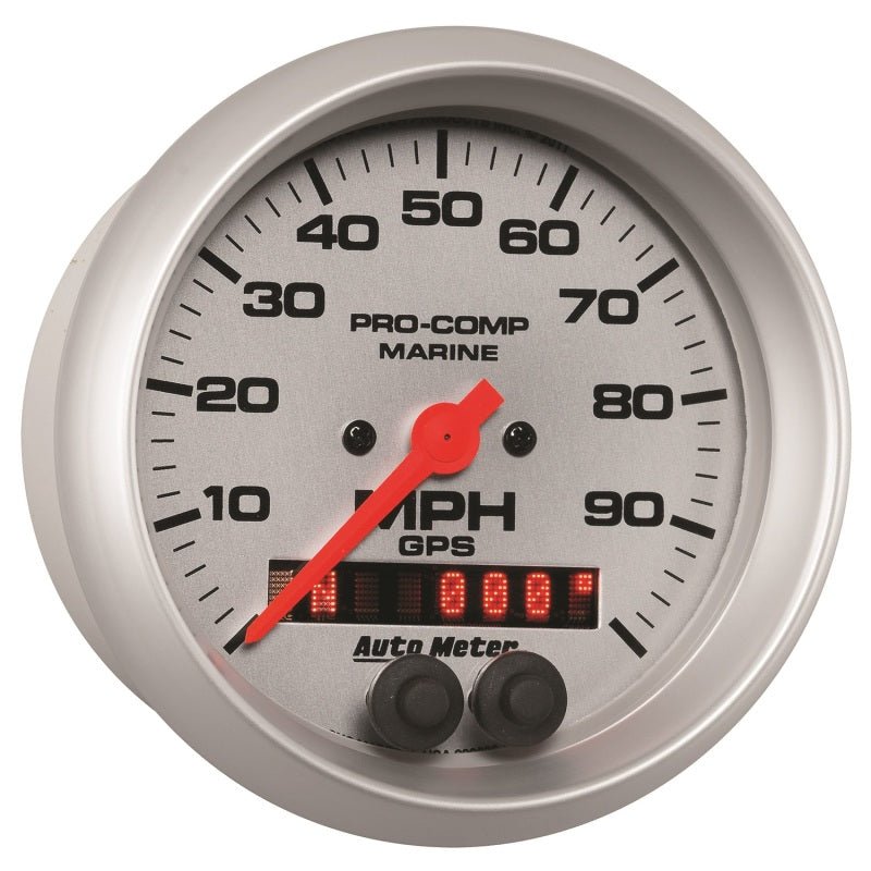 AutoMeter - Autometer Marine Silver 3-3/8in 100MPH GPS Speedometer Gauge - Demon Performance