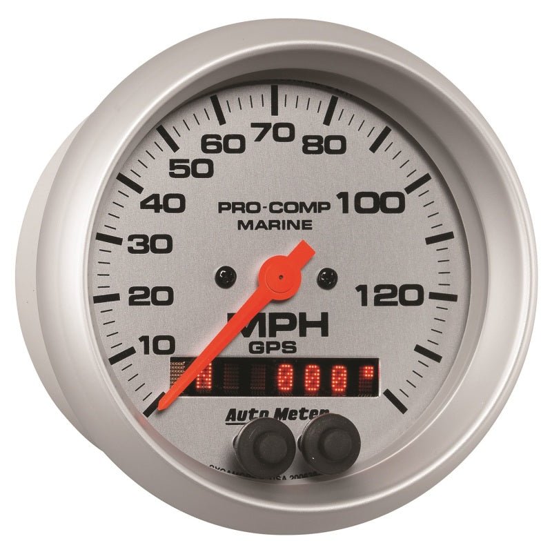 AutoMeter - Autometer Marine Silver 3-3/8in. 140MPH GPS Speedometer Gauge - Demon Performance