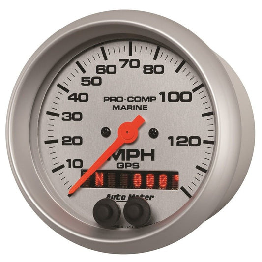 AutoMeter - Autometer Marine Silver 3-3/8in. 140MPH GPS Speedometer Gauge - Demon Performance