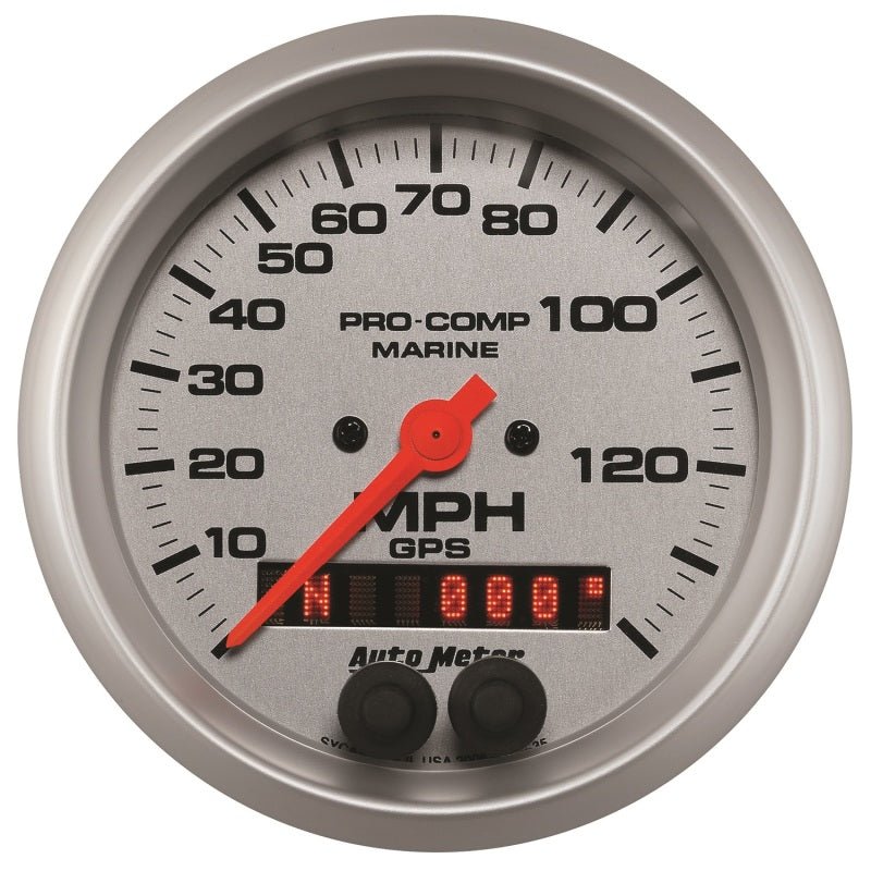 AutoMeter - Autometer Marine Silver 3-3/8in. 140MPH GPS Speedometer Gauge - Demon Performance