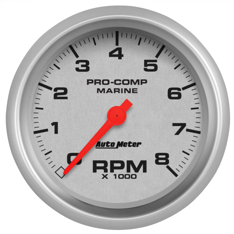 AutoMeter - Autometer Marine Silver 3-3/8in 8k RPM Tachometer - Demon Performance