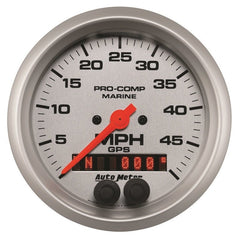 AutoMeter - Autometer Marine Silver Ultra-Lite 3-3/8in 50MPH GPS Speedometer Gauge - Demon Performance