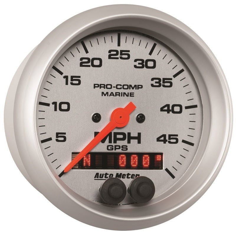 AutoMeter - Autometer Marine Silver Ultra-Lite 3-3/8in 50MPH GPS Speedometer Gauge - Demon Performance