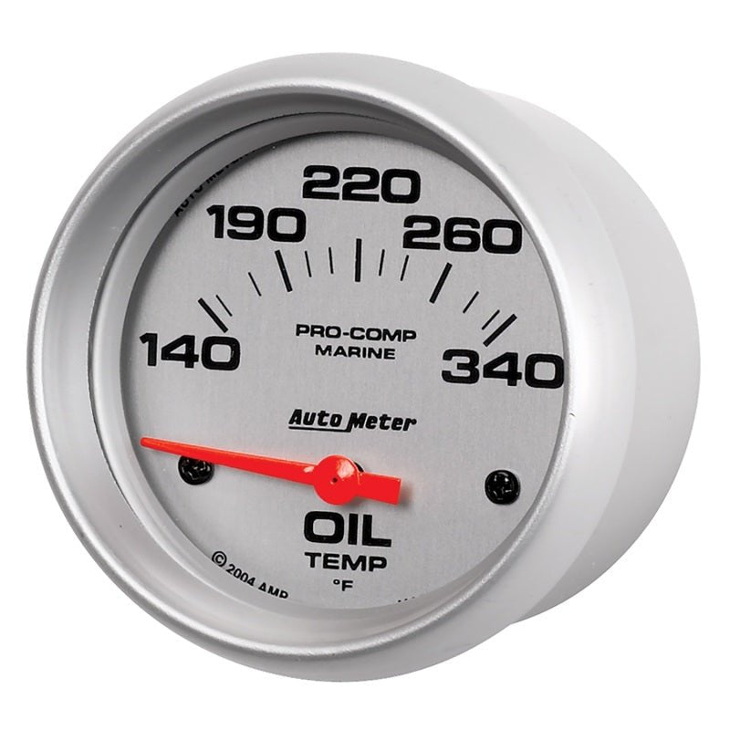 AutoMeter - Autometer Marine Silver Ultra Lite Electric Oil Temperature Gauge 2-5/8in 140-300 Deg F - Demon Performance
