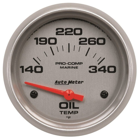 AutoMeter - Autometer Marine Silver Ultra Lite Electric Oil Temperature Gauge 2-5/8in 140-300 Deg F - Demon Performance