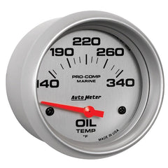 AutoMeter - Autometer Marine Silver Ultra Lite Electric Oil Temperature Gauge 2-5/8in 140-300 Deg F - Demon Performance