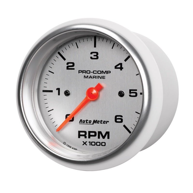 AutoMeter - Autometer Marine Silver Ultra-Lite Gauge 3-3/8in Tachometer 6K RPM - Demon Performance