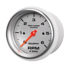 AutoMeter - Autometer Marine Silver Ultra-Lite Gauge 3-3/8in Tachometer 6K RPM - Demon Performance
