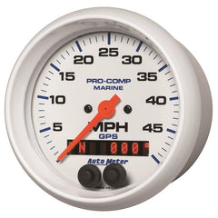 AutoMeter - Autometer Marine White 3 3/8in 50MPH GPS Speedometer Gauge - Demon Performance