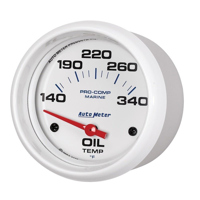 AutoMeter - Autometer Marine White Air-Core Electric Oil Temperature Gauge 2-5/8in 140-300 Deg F - Demon Performance