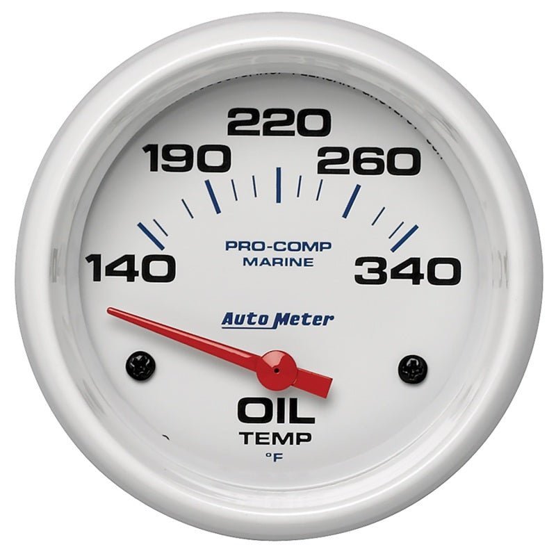 AutoMeter - Autometer Marine White Air-Core Electric Oil Temperature Gauge 2-5/8in 140-300 Deg F - Demon Performance