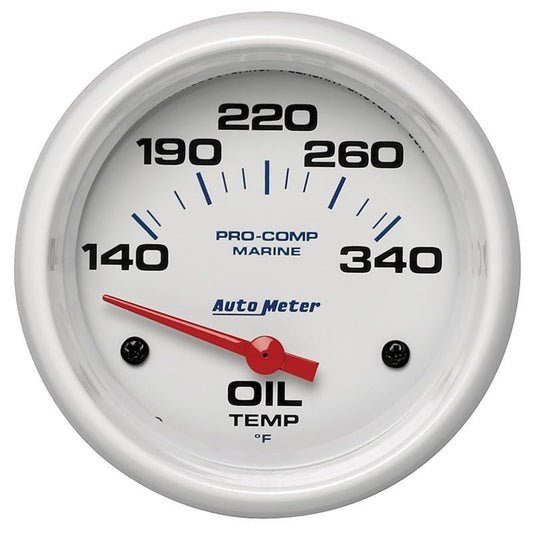 AutoMeter - Autometer Marine White Air-Core Electric Oil Temperature Gauge 2-5/8in 140-300 Deg F - Demon Performance