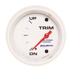 AutoMeter - Autometer Marine White Gauge 2-5/8in Electric Trim Level Gauge 0OHM Down - 90OHM Up - Demon Performance