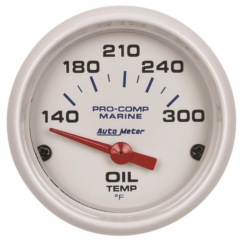 AutoMeter - Autometer Marine White Ultra-Lite 2-1/16in Electric Oil Temperature Gauge 140-300 Deg F - Demon Performance