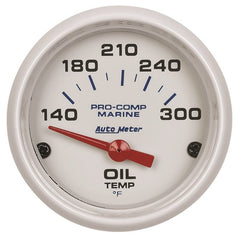 AutoMeter - Autometer Marine White Ultra-Lite 2-1/16in Electric Oil Temperature Gauge 140-300 Deg F - Demon Performance