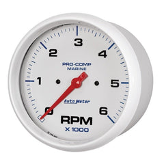 AutoMeter - Autometer Marine White Ultra-Lite 5in In-Dash Tachometer 0-6K RPM - Demon Performance