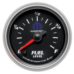 AutoMeter - Autometer Mopar 2-1/16in 0-280 Ohm Programmable Fuel Level Gauge - Black - Demon Performance