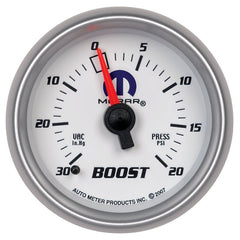 AutoMeter - Autometer Mopar 52mm Mechanical 30 In Hg-Vac/20 PSI Vacuum/Boost Gauge - Demon Performance