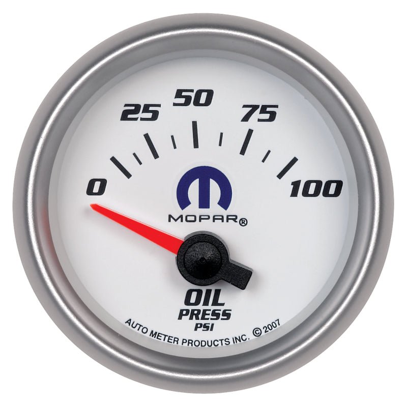 AutoMeter - Autometer Mopar 52mm Short Sweep Electronic 0-100 PSI Oil Pressure Gauge - Demon Performance