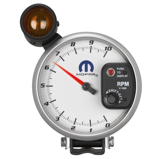 AutoMeter - Autometer Mopar 5in / 10k RPM / Pedestal Mount White Tachometer w/ Shift Light - Demon Performance